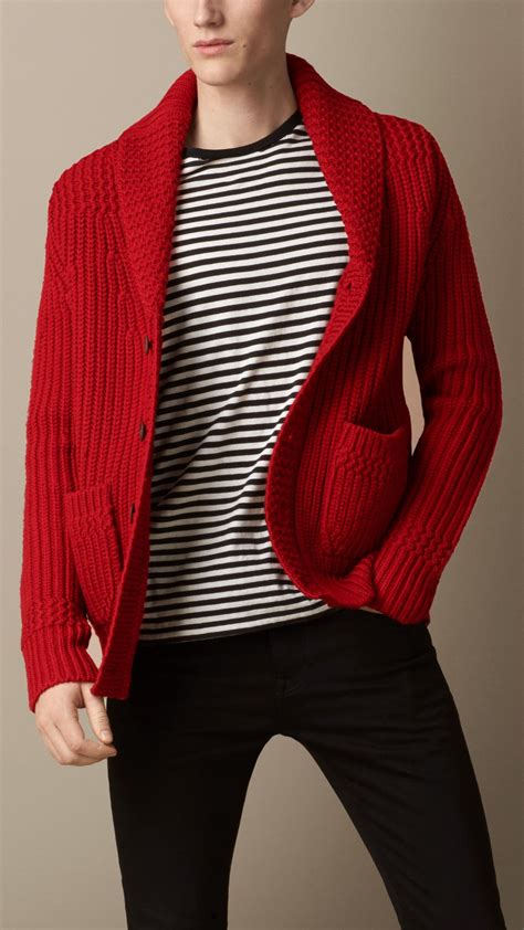 collared burberry cardigan